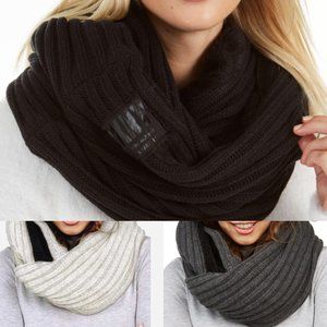 DKNY Fleece Lined Infinity Scarf Faux Fur Options